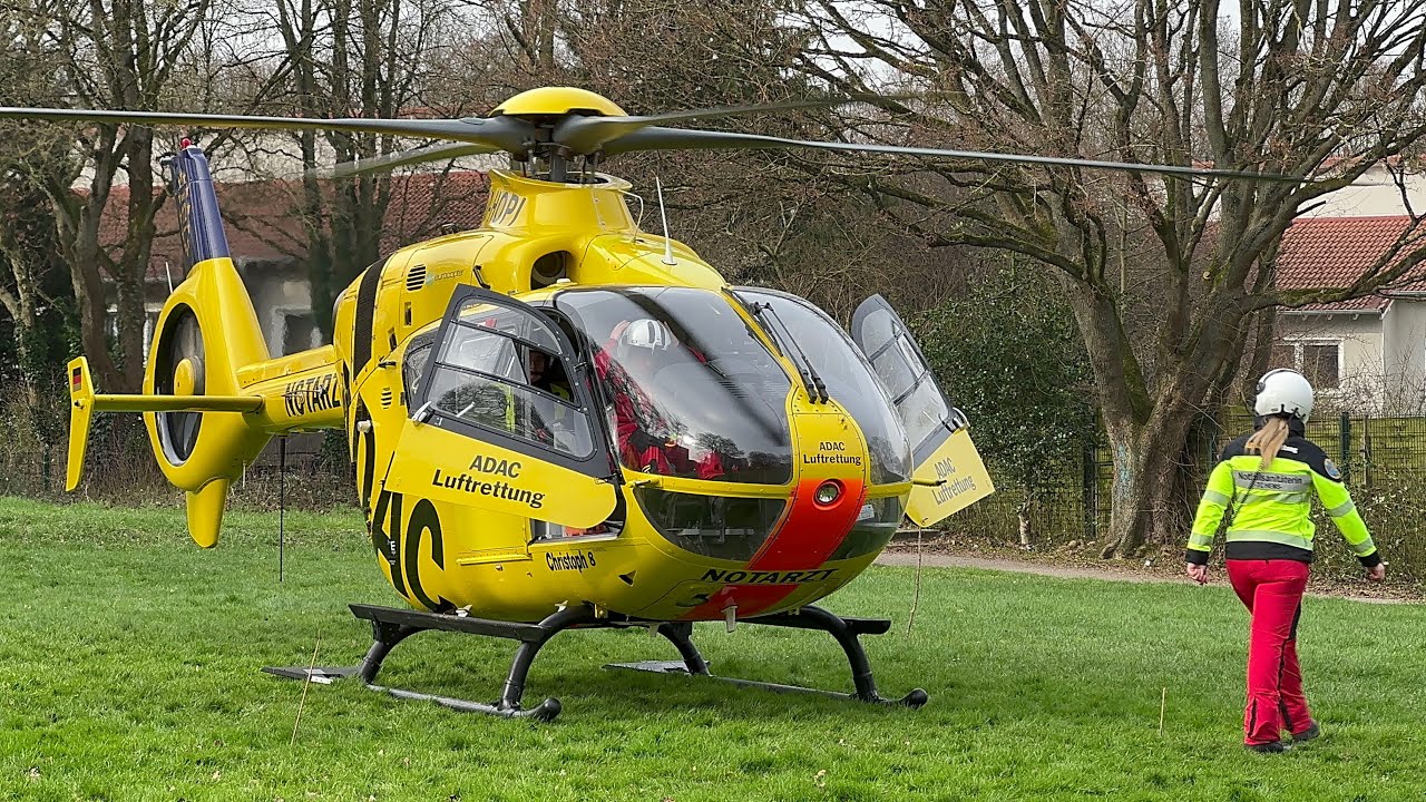 Christoph 8 ADAC Luftrettung EC-135 Start in Bergkamen
