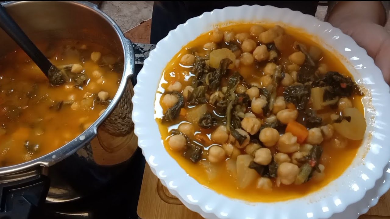 Guiso de GARBANZOS CON ACELGAS receta saludable, fácil y deliciosa 👌🏼te encantará 😋