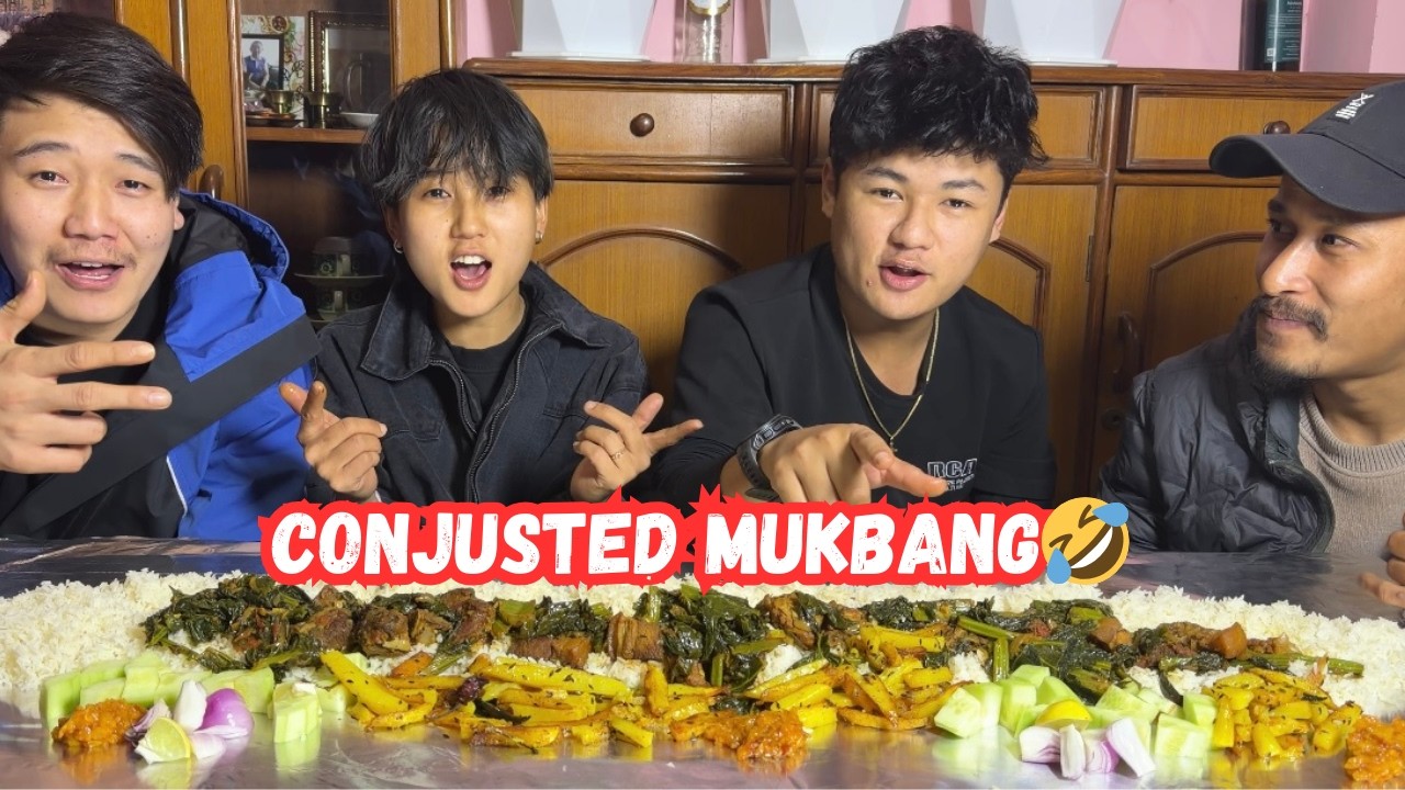 Biswo Ko Dami Mukbang 😍🤣| PORK SAAG & RICE 🍚