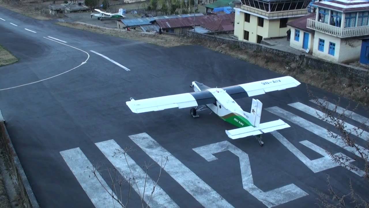 Lukla Airport Nepal Take-off and Landing in HD