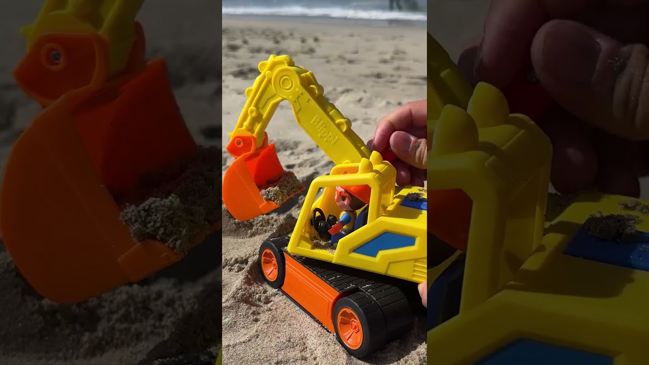 Beach Excavator & Construction Toys with Blippi! 🏖️ #toysforkids #summer #beach
