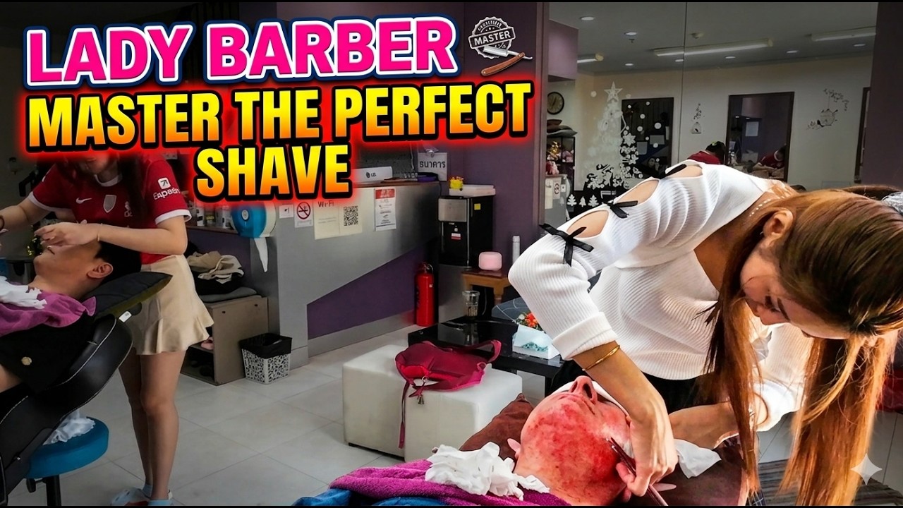 She's AMAZING! Full Service Barbershop Experience in Bangkok (Massage + Shave)
