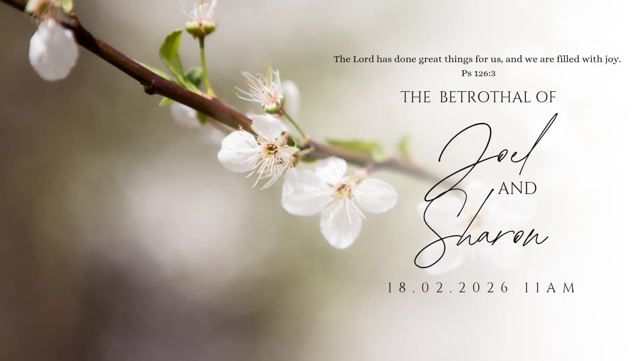 Betrothal Ceremony of Sharon & Joel on 18 - 02 - 2026 @ 11 . 00 am (IST )