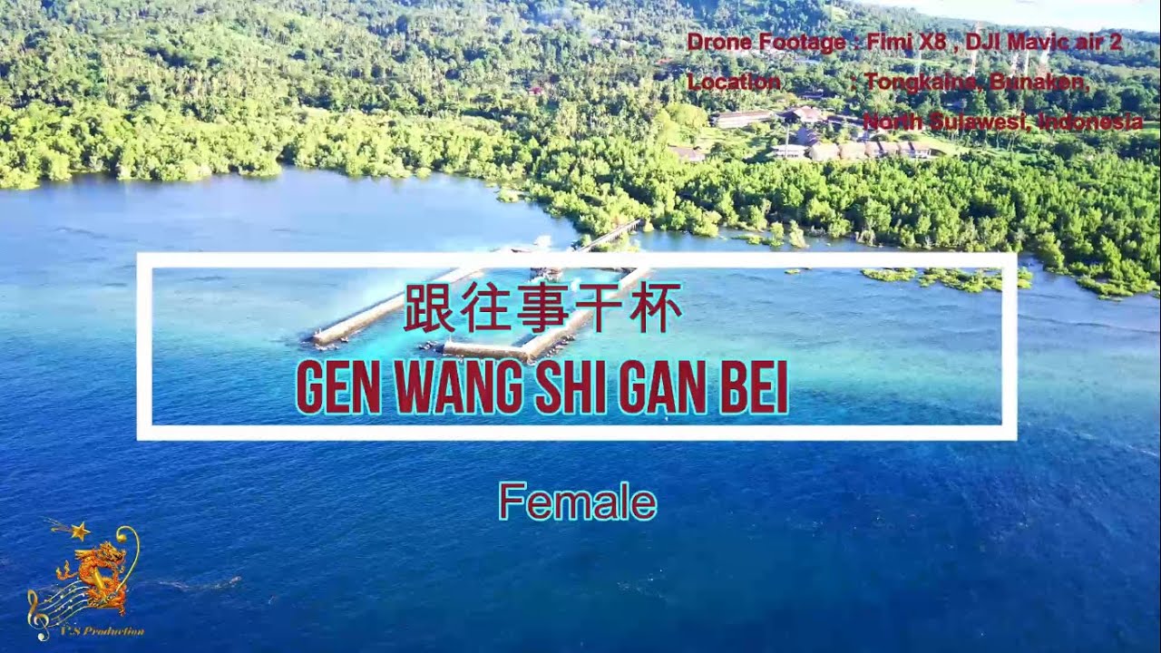 跟 往事 干杯 ( Gen Wang Shi Gan Bei ) Female Version - Karaoke mandarin with drone view