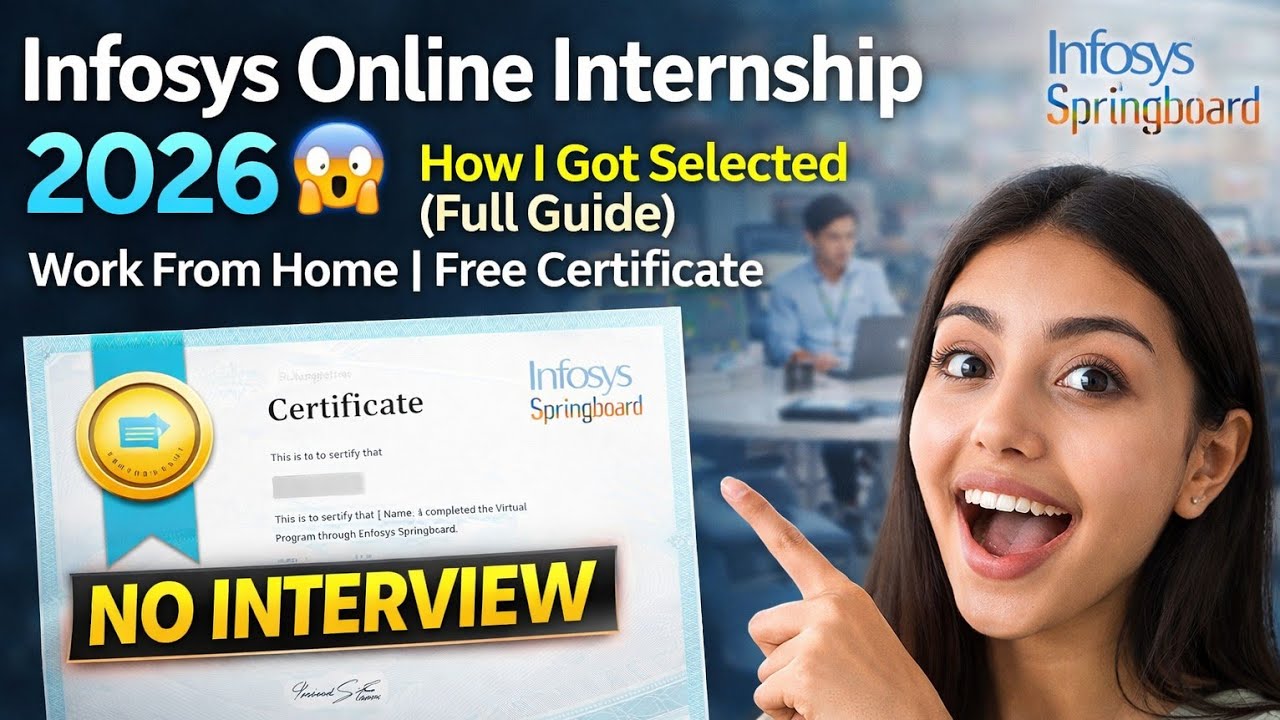 Infosys Online Internship 2026 😱 | How I Got Selected (Full Guide) Work From Home | Free Certificate