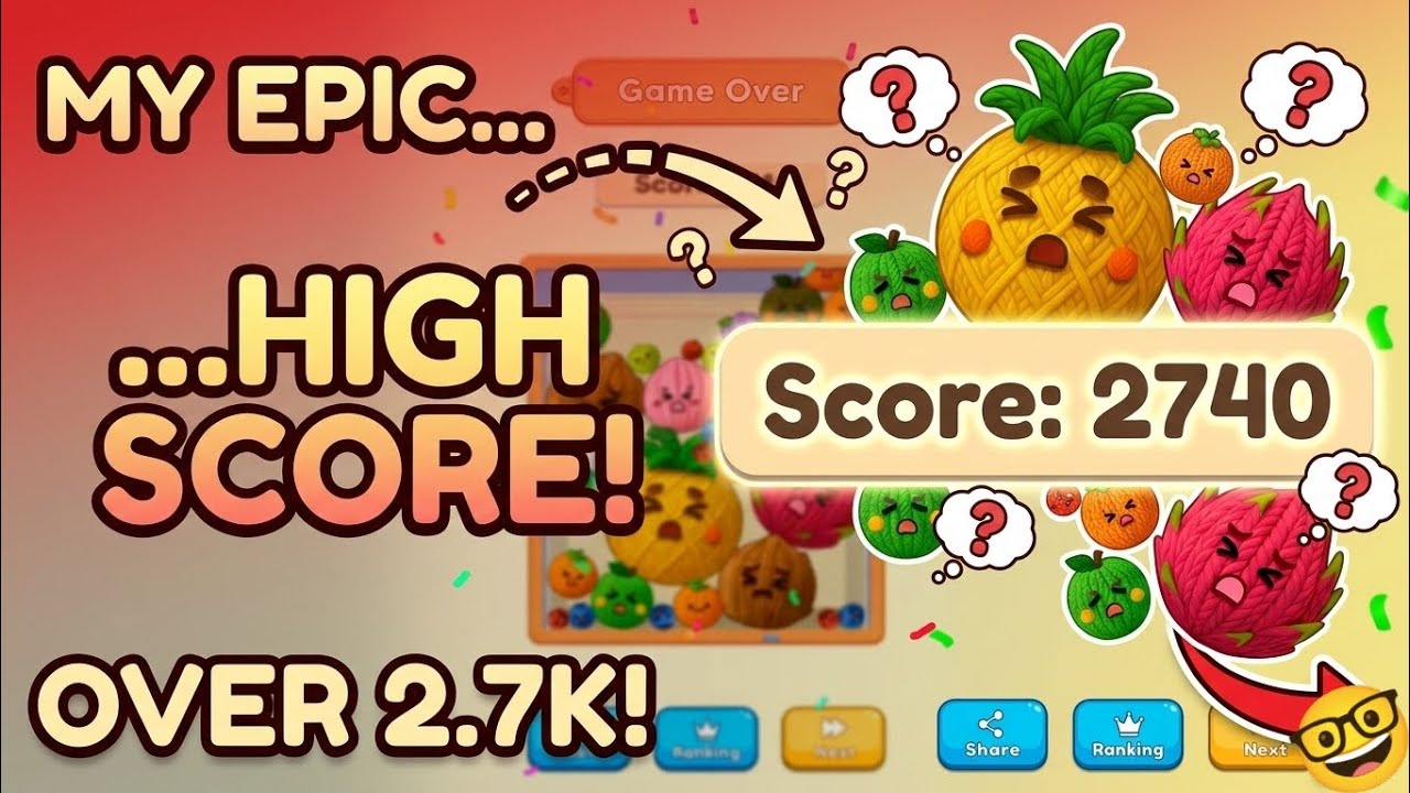 How to Merge the BIG Pineapple! 🍍 My New High Score Strategy#casualgaming #fruitmerge #mobilegame 