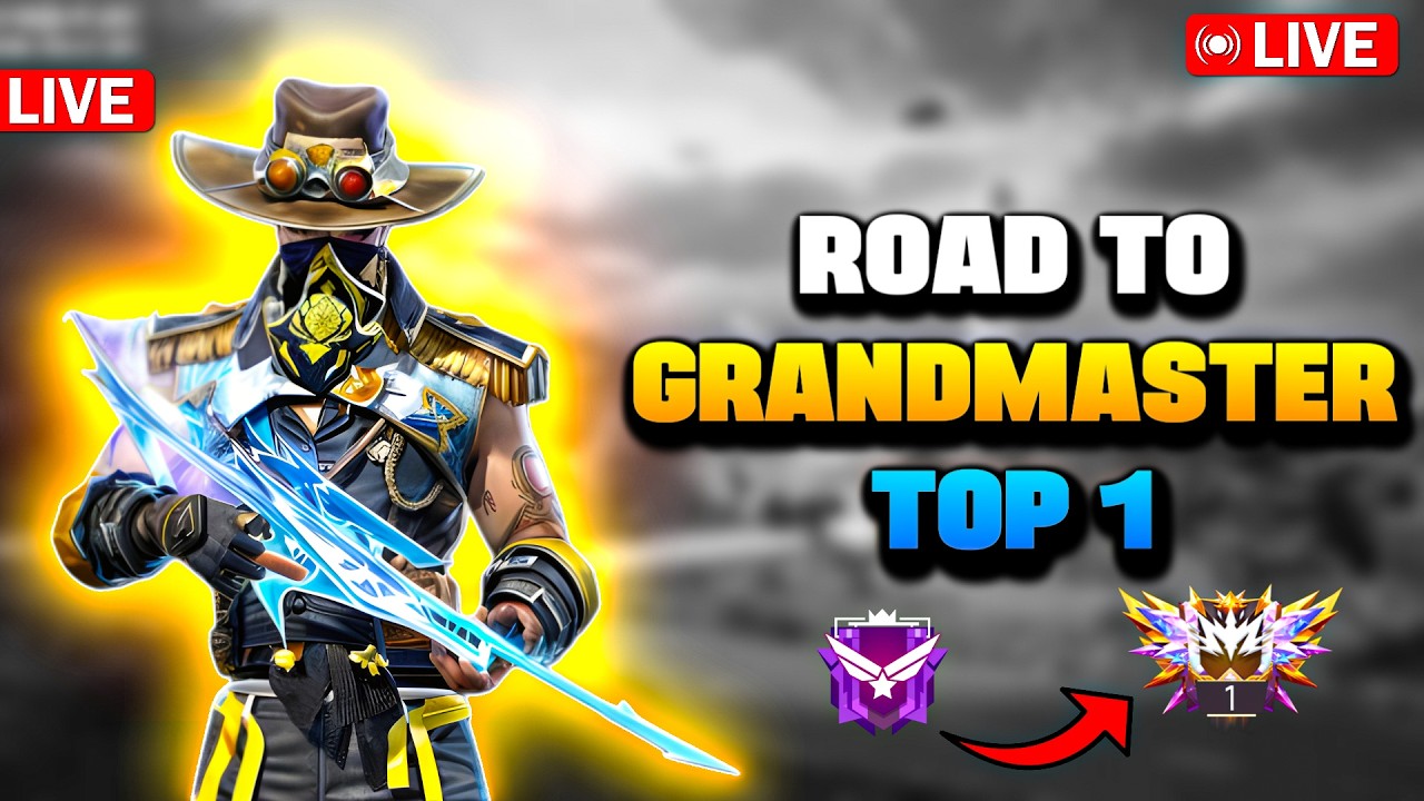 New Grandmaster Top 1 Push✌ V Badge Lobby ❤  Free Fire LIVE! #freefire  #shortlive #bijoybhaiff
