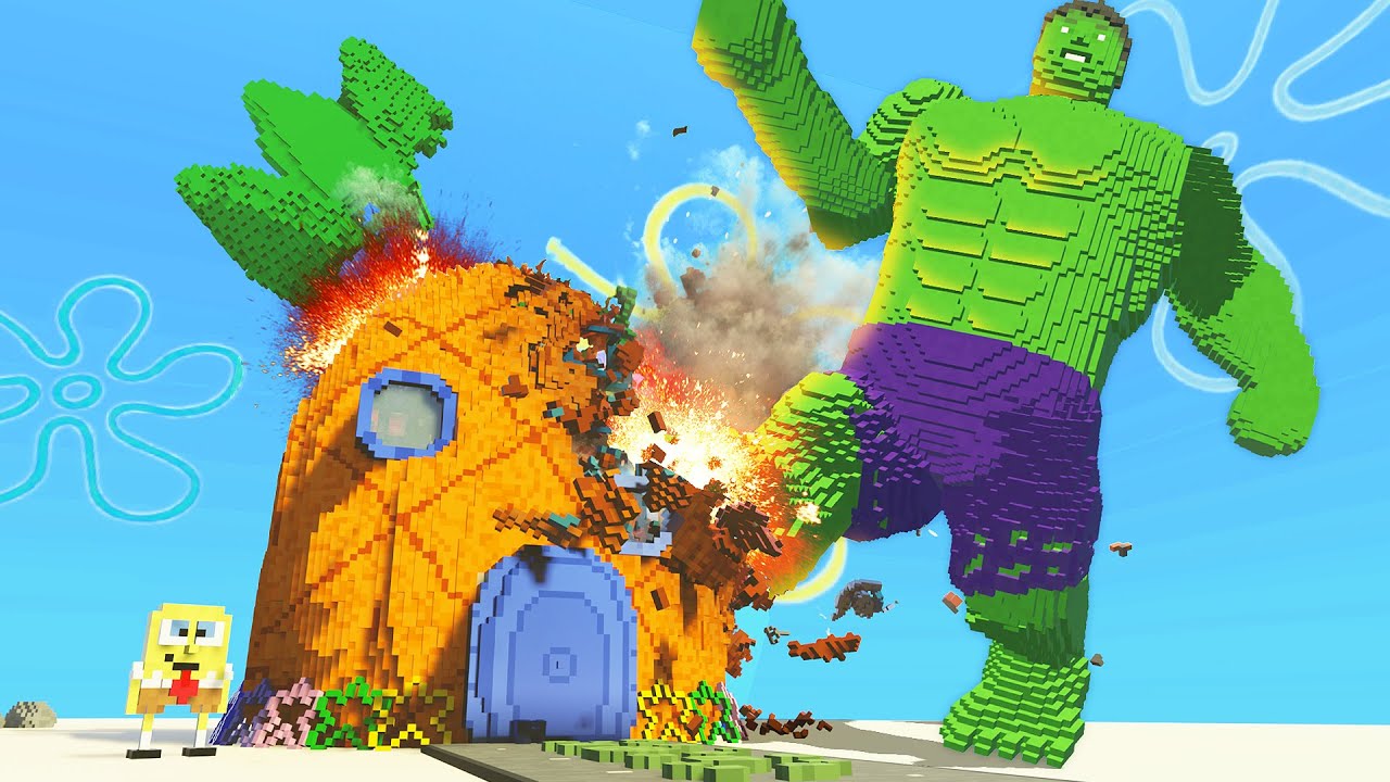 HULK DESTROYS Bikini Bottom... (Teardown Mods)