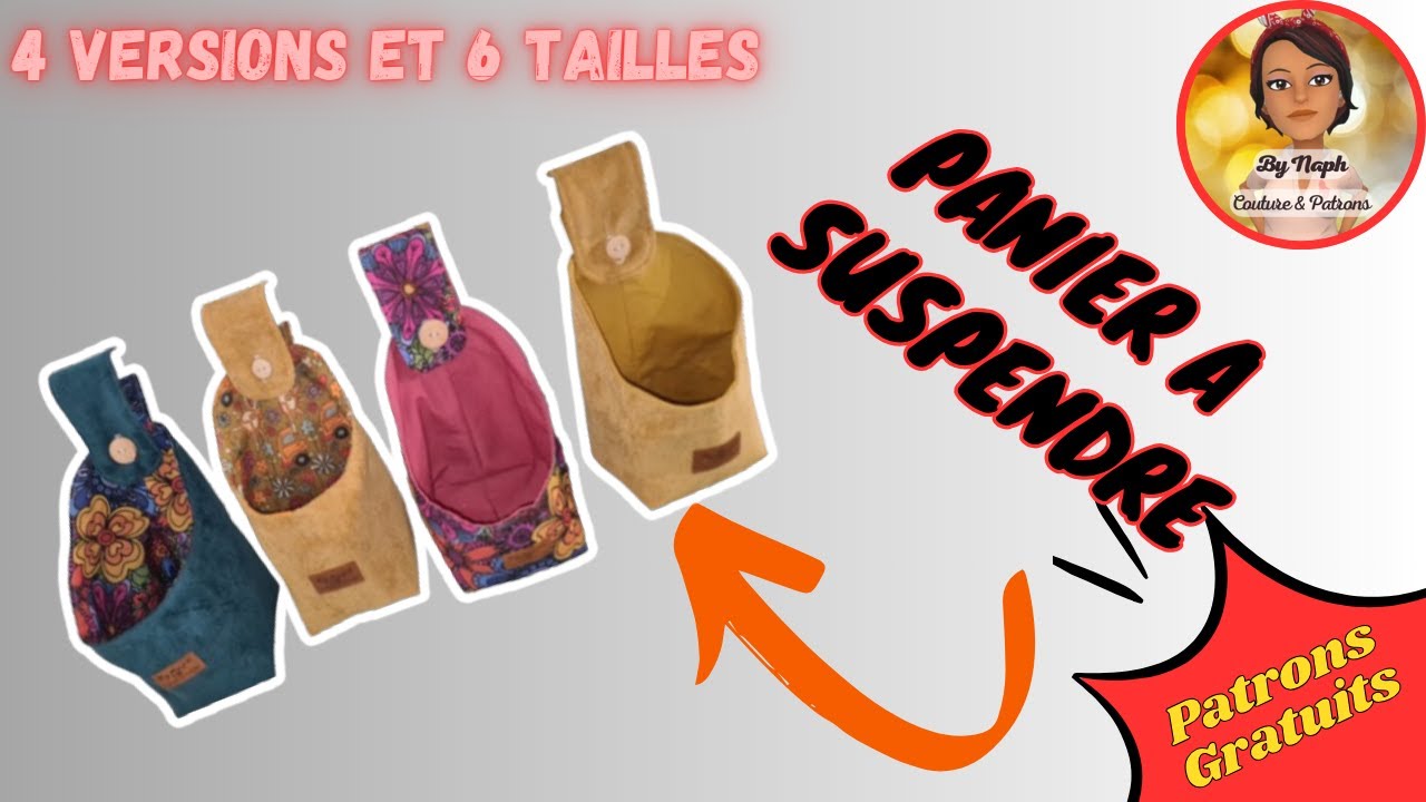 Coudre un panier à suspendre - 4 versions et 6 tailles - PATRONS GRATUITS  #couture #couturedebutant