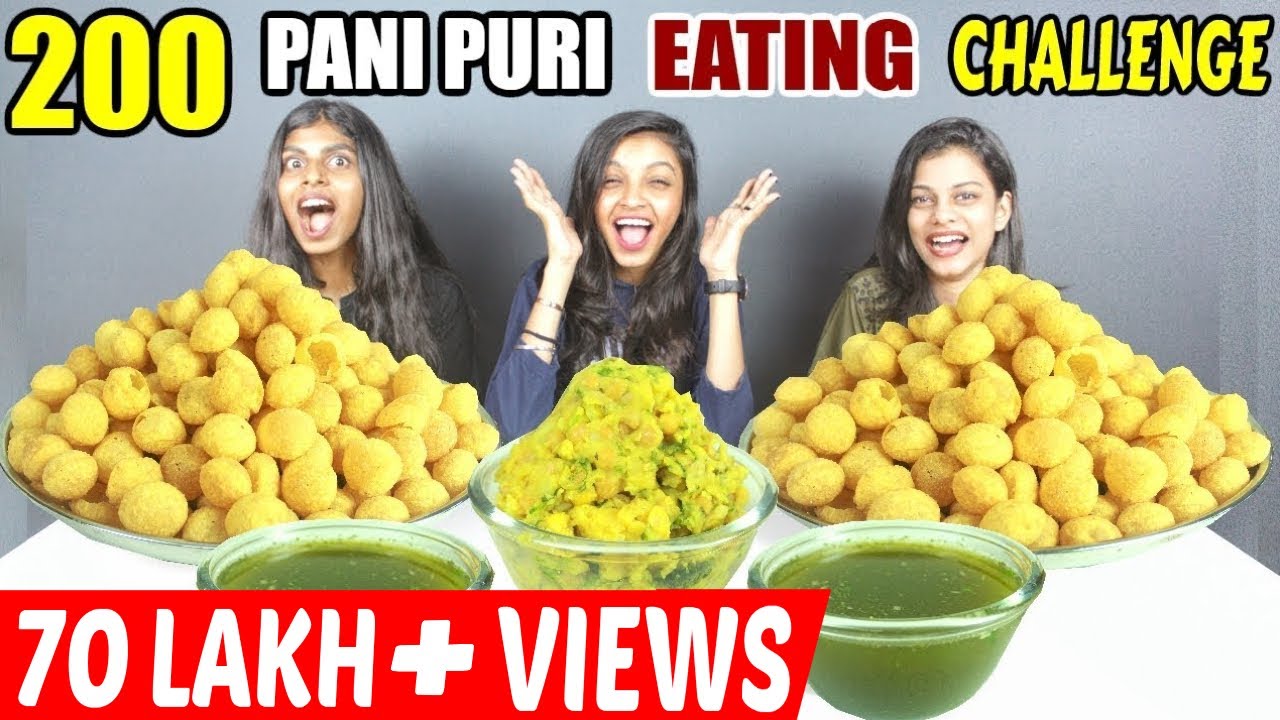 GIRLS 200 PANI PURI / GOLGAPPA EATING CHALLENGE | Pani Puri Competition|Food Challenge India(Ep-143)
