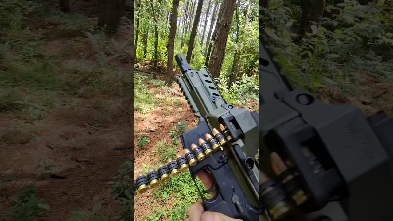 Test firing the FM-9D 9mm beltfed upper