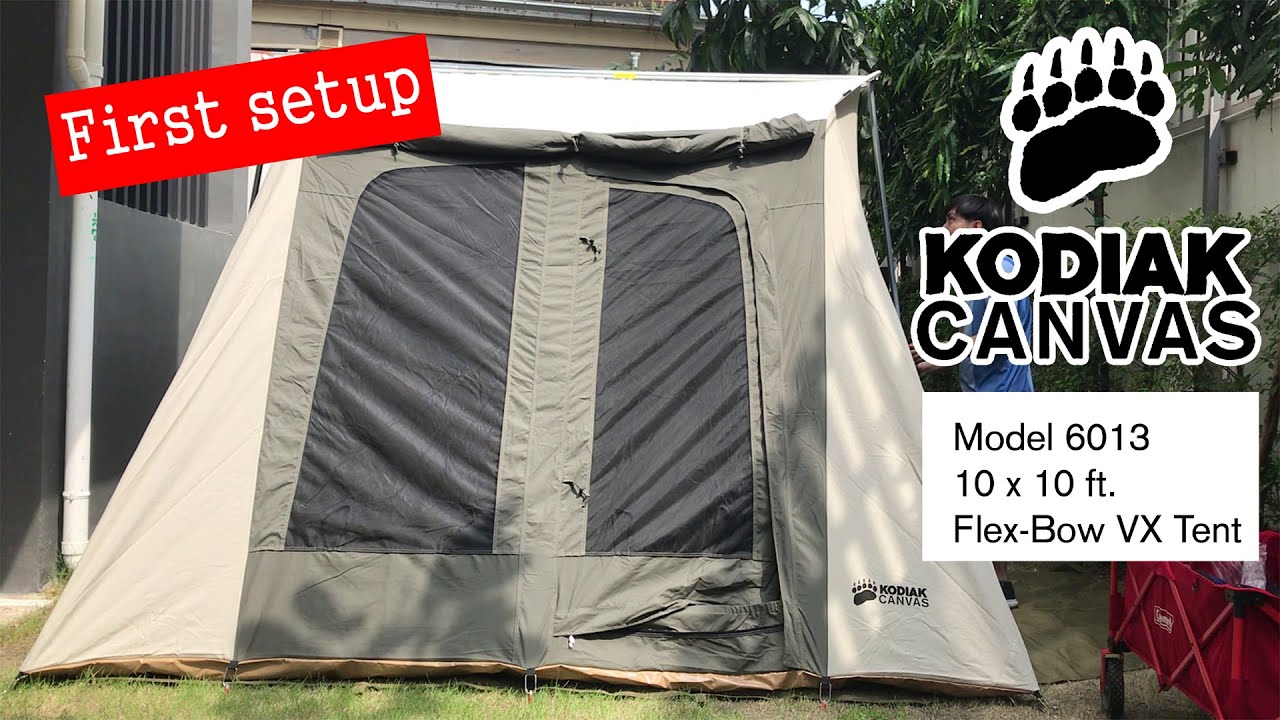 First Setup with KODIAK Canvas 10x10 ft. Flex-Bow VX Tent l Camping Gear