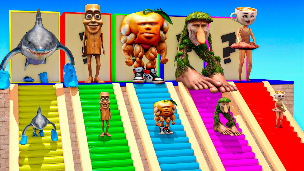 Long Slide Game With Cow Elephant Gorilla Hippopotamus Tiger 3d Animal Game Funny 3d Animals