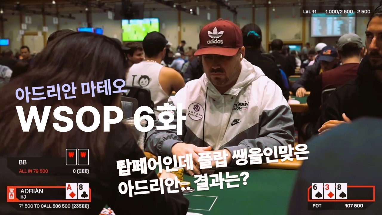 Стартовая пара, но на флопе стрит-олл-ин... (Эпизод WSOP с Адрианом, 6)