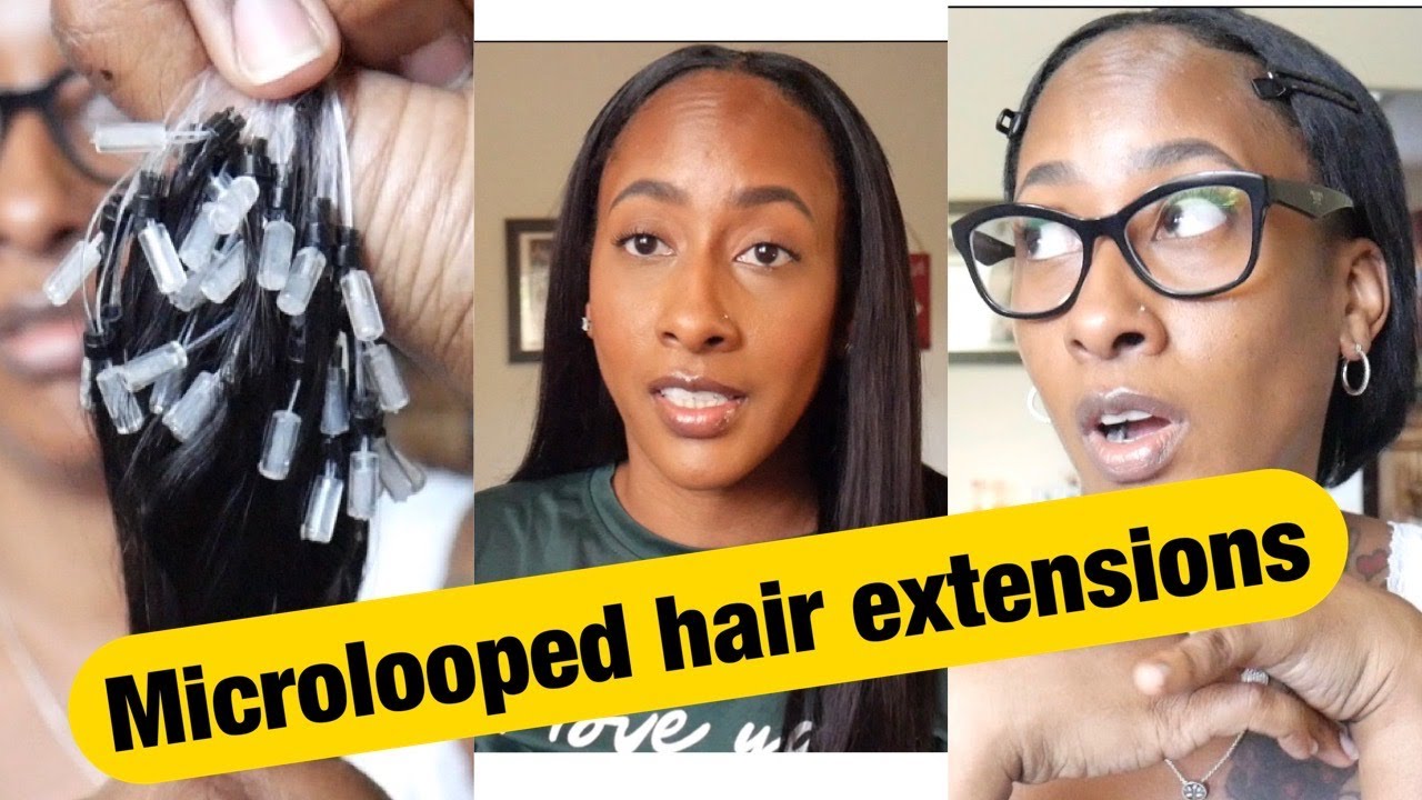 Installing Micro loop extensions on short relaxed hair