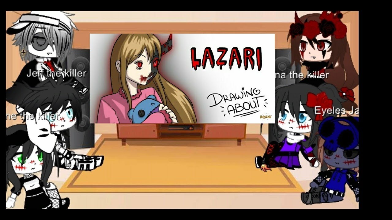 ||Los creepypastas reaccionando a la historia de Lazary||Sombra y Mangle studio||
