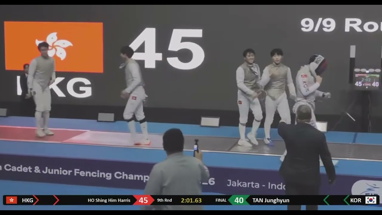 HO Shing Him's 10-0 Comeback to Win the Asian Fencing Title in Cadets Foil Team