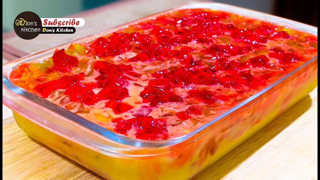 කස්ටඩ් ජෙලි පුඩින් || Custard Jelly Pudding.