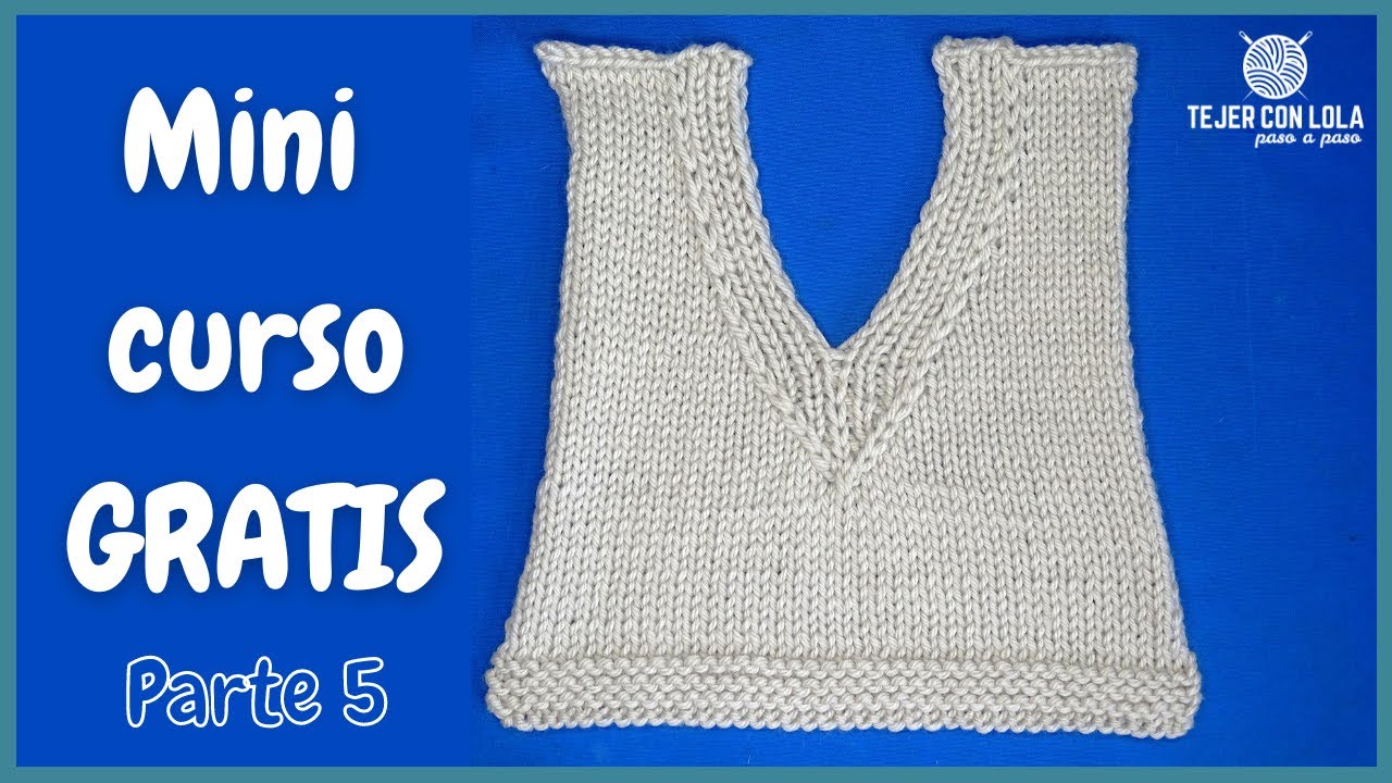ESCOTE EN V o CUELLO DE PICO | Tejer Tira y Escote a la Vez💞Parte 5