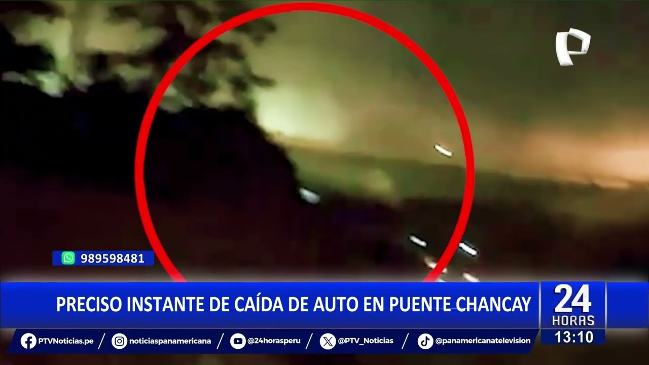 Impactantes imágenes del momento en que un auto cae del puente de Chancay
