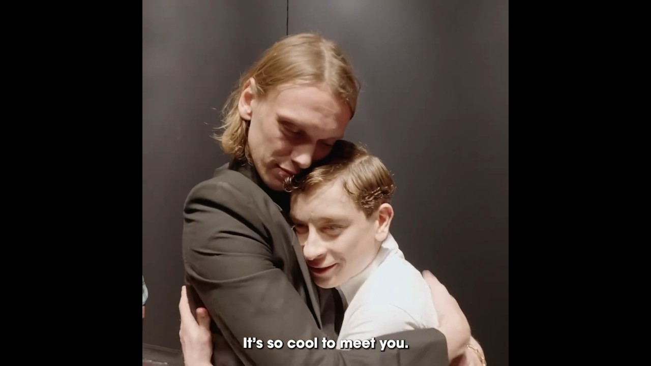 Jamie Bower meeting the Stranger Things on stage young Henry Creel: Louis Mccartney. November 2023