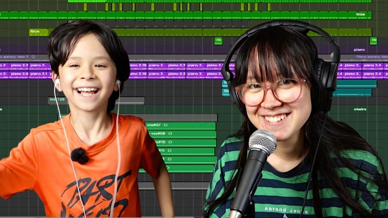 making a song with my little brother