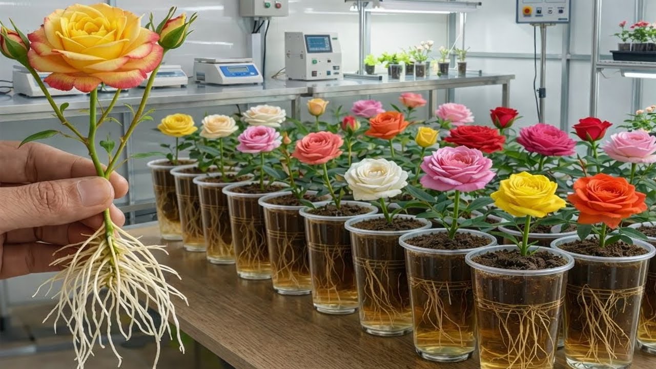 Советы, которые помогут черенкам роз быстро укорениться и дать побеги! Корни вырастают всего за о...