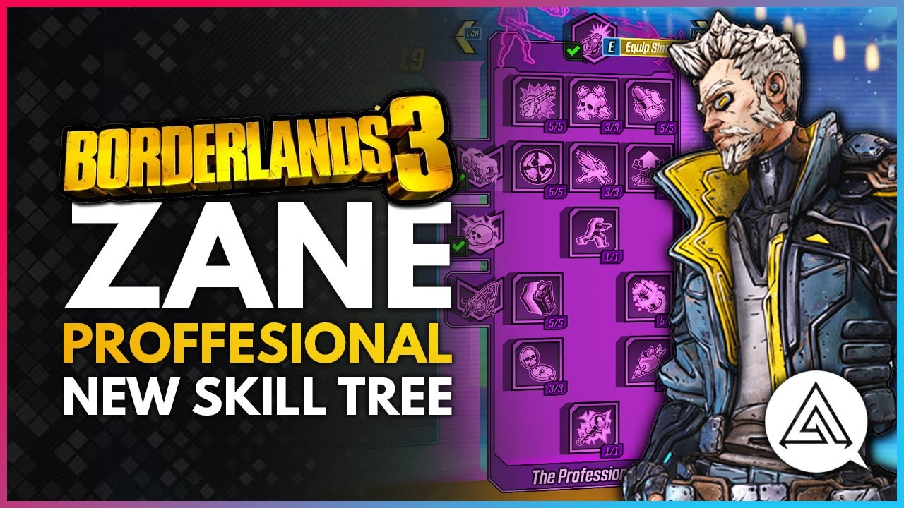 BORDERLANDS 3 | New ZANE 'The Proffesional' Skill Tree Breakdown - All Action Skills, Perks & More