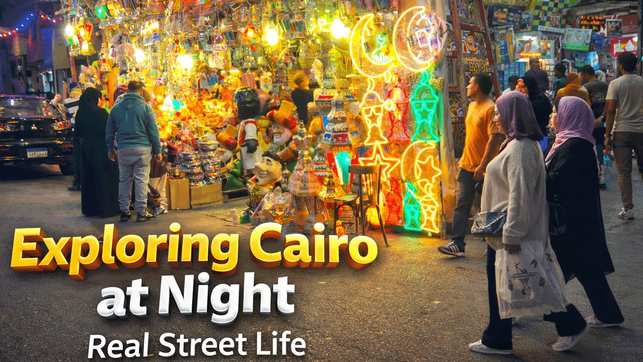 Exploring Cairo at Night 🇪🇬 | Real Street Life, Popular Neighborhoods & Local Markets (4K)