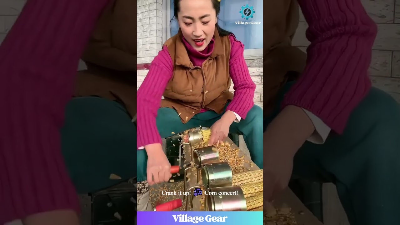 This Hand-Crank Corn Shredder is My New ASMR! 🌽 So SATISFYING! #oddlysatisfying  #corn #farming