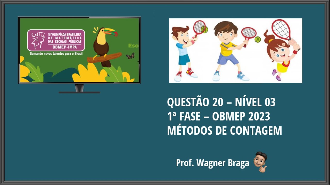 Questão 20 1ª Fase OBMEP 2023 Nível 03 Em um torneio de tênis, cada jogador foi escalado para jogar