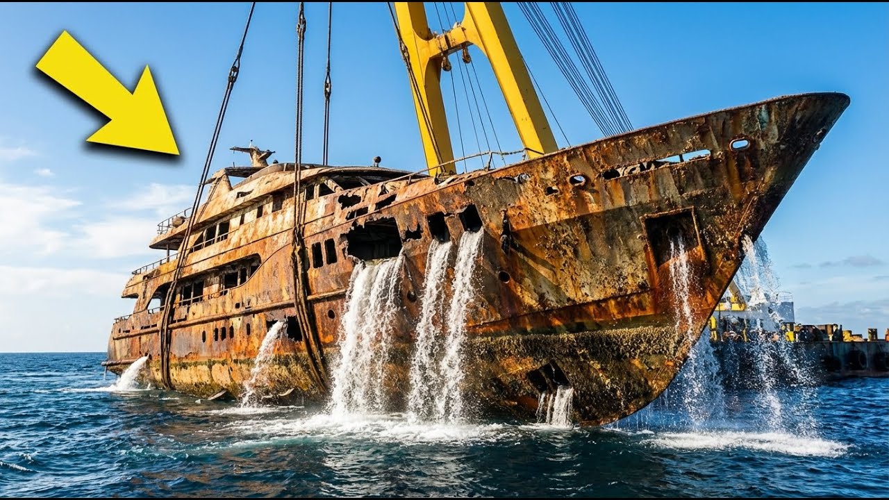 We Pulled a Sunken Yacht from the Ocean… Then Restored It #YachtRestoration #ShipRestoration #Ocean