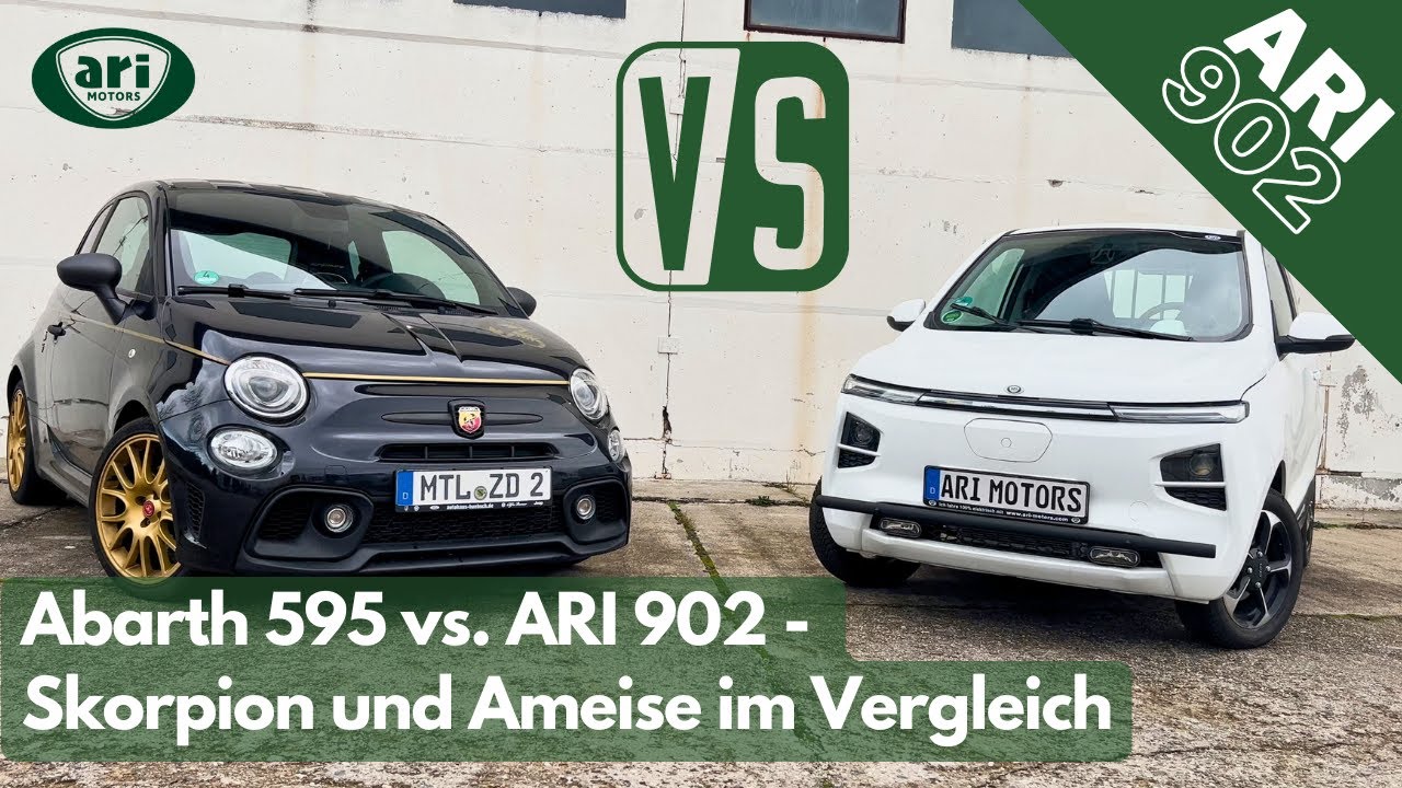 ARI 902 Elektroauto vs. Abarth 595 &ndash; Effizienz trifft auf Fahrspa&szlig;