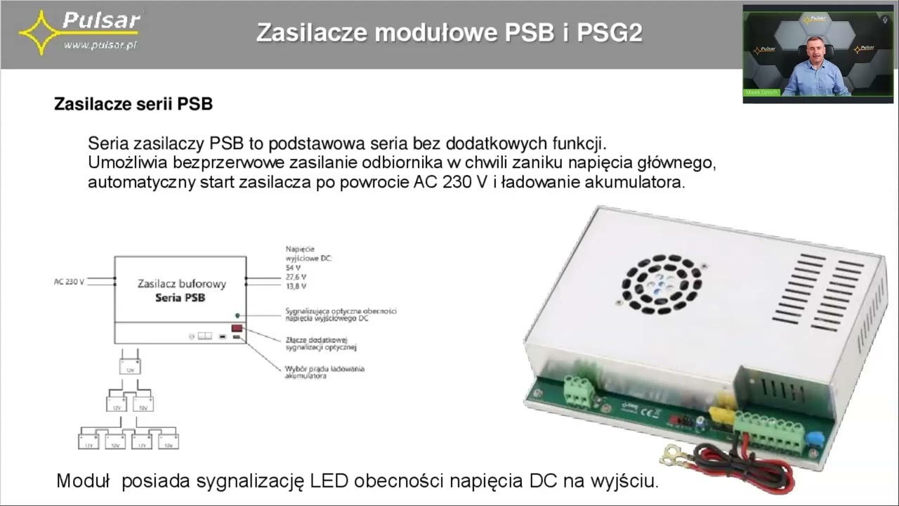 Zasilacze do zabudowy, buforowe - firmy Pulsar, seria PSB i PSG2 (Grade2)
