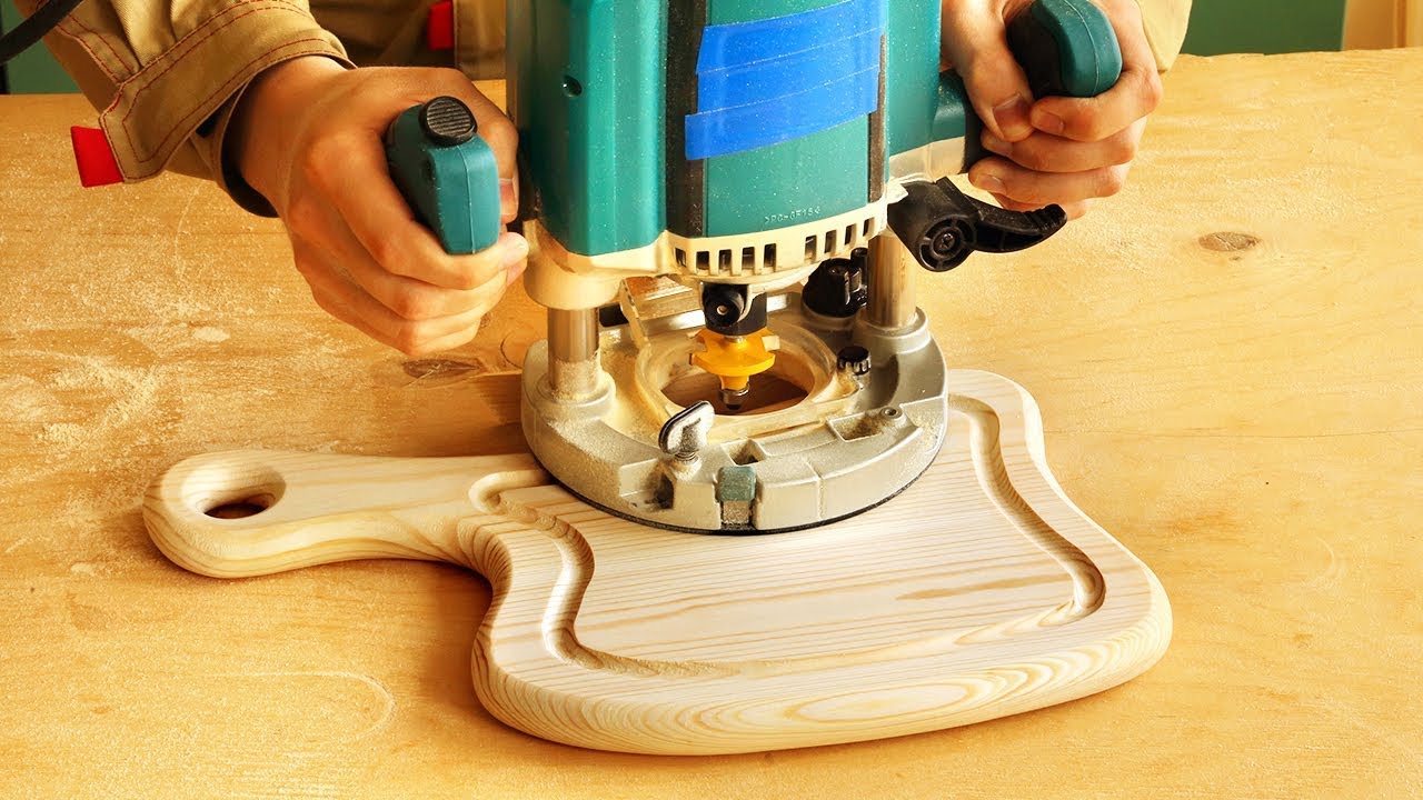 Фрезерование разделочной доски в форме топора, milling cutting board in an axe shape