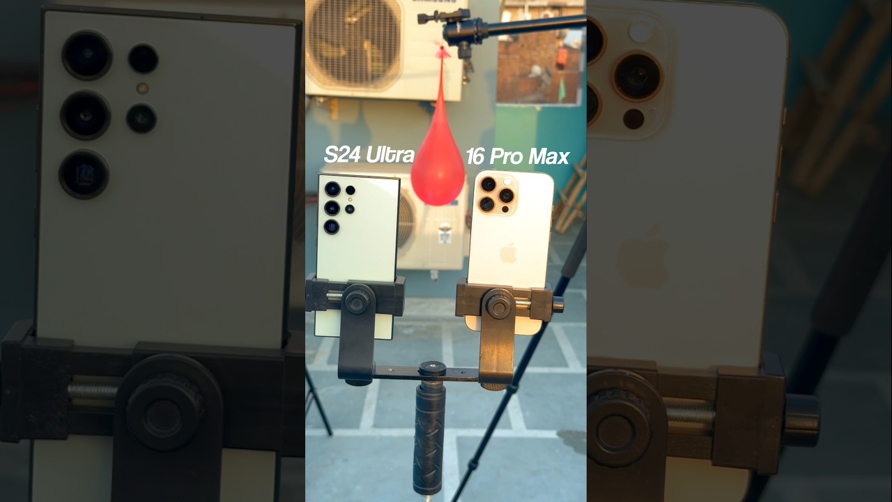 Samsung galaxy S24ultra titanium green VS iphone 16 pro max Camera 📸 Slow motion Testing 😀🤯😱 #shorts