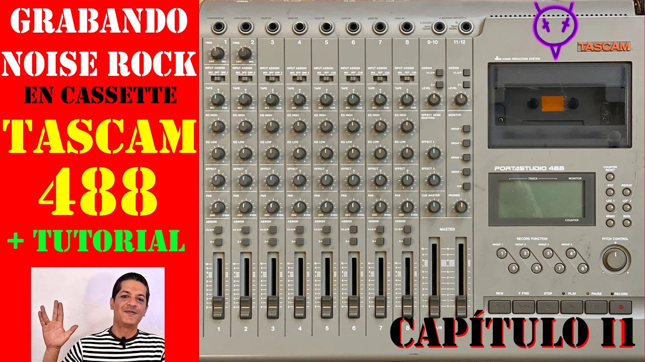 02 TASCAM 488 TUTORIAL + GRABACIÓN #NOISEROCK #POPNOISE (GUITARRA 1) #tascam488 #portastudio #guitar