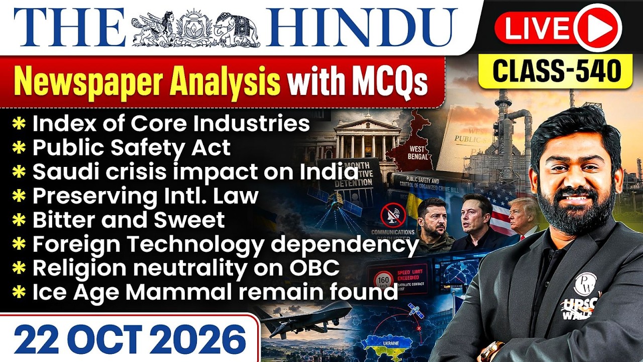 The Hindu Analysis - 22nd October | The Hindu Newspaper Today with MCQs | Aasim Sir