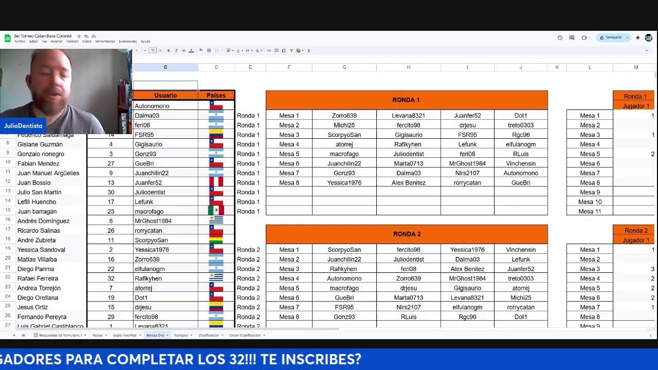 Sorteo Torneo Catan Base Colonist