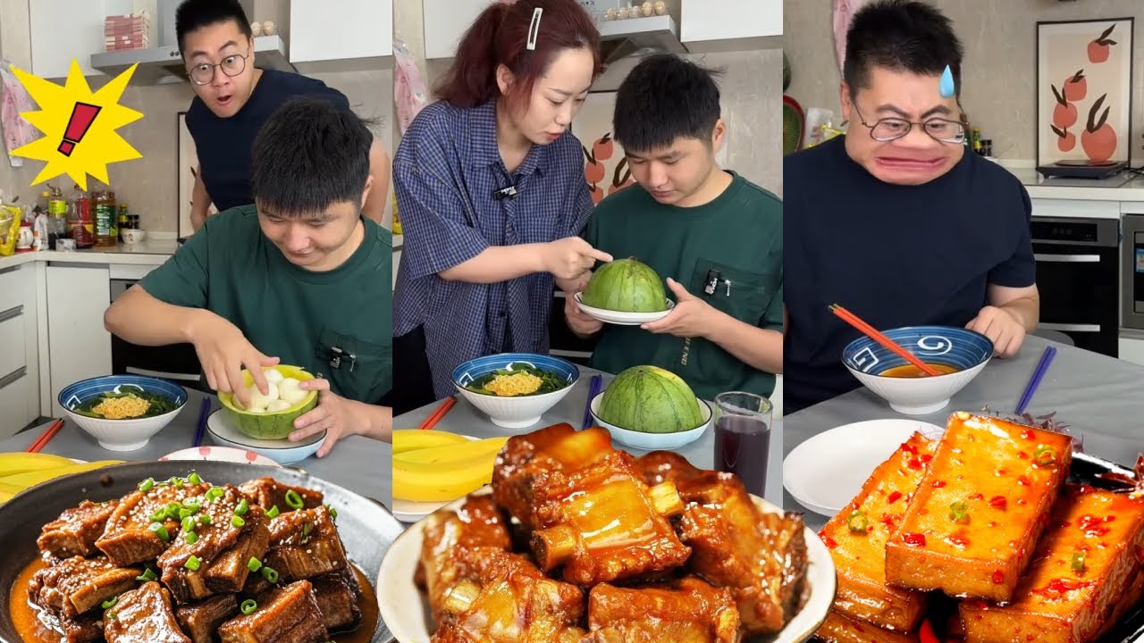 小气哥哥以为抢到惊喜，其实只是西瓜皮，只能看着弟弟吃红烧肉【林小志】