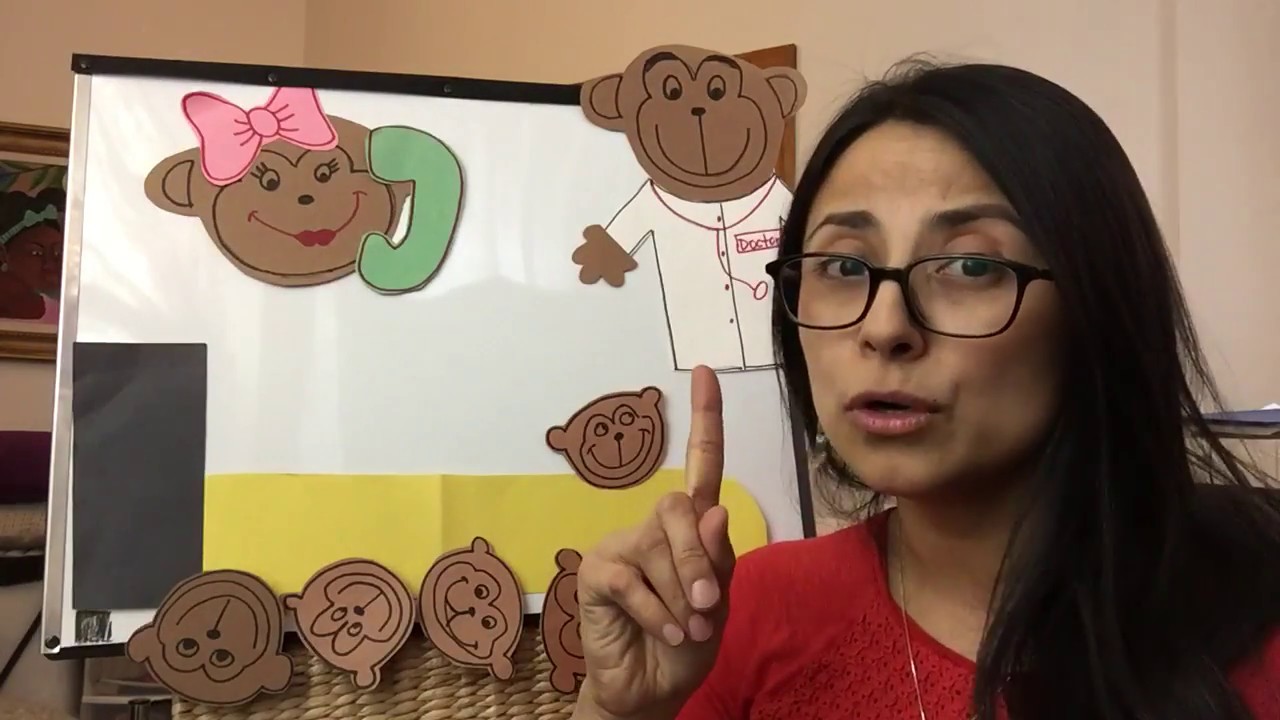 Five little monkeys in Spanish/Los cinco monitos en Español