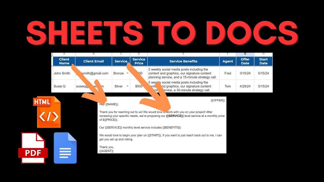 ✉ Send Mail Merge Emails from Google Sheets with Docs and Apps Script