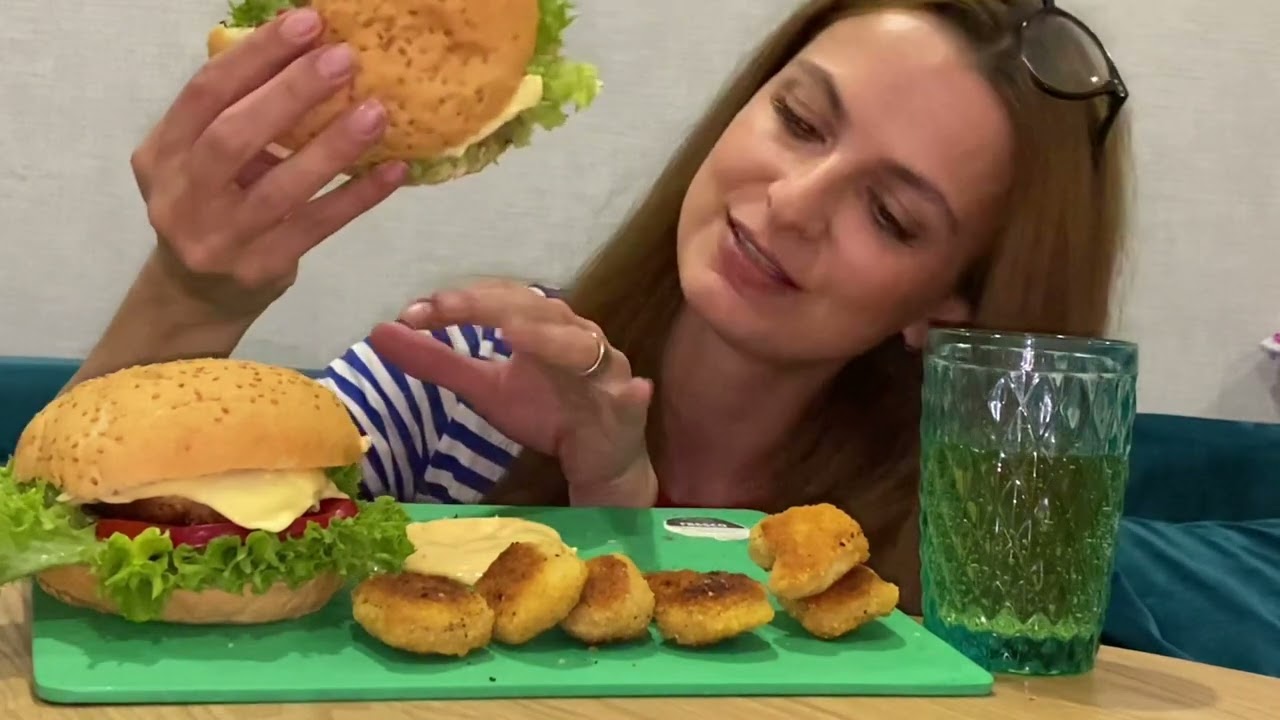 Homemade burger- big tasty and nuggets MUKBANG