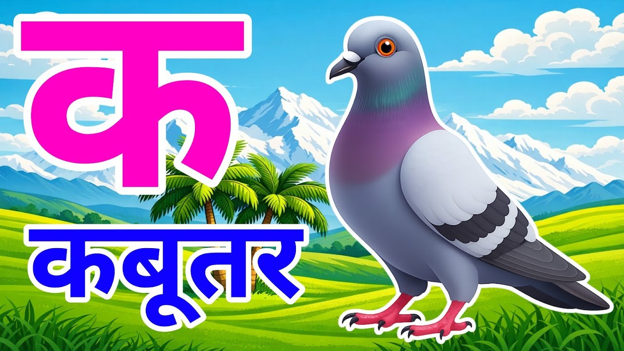 क से कबूतर, अ से अनार a se anaar k se kabutar I Hindi varnmala I ABCD क से कबूतर अ से अनार, for kids