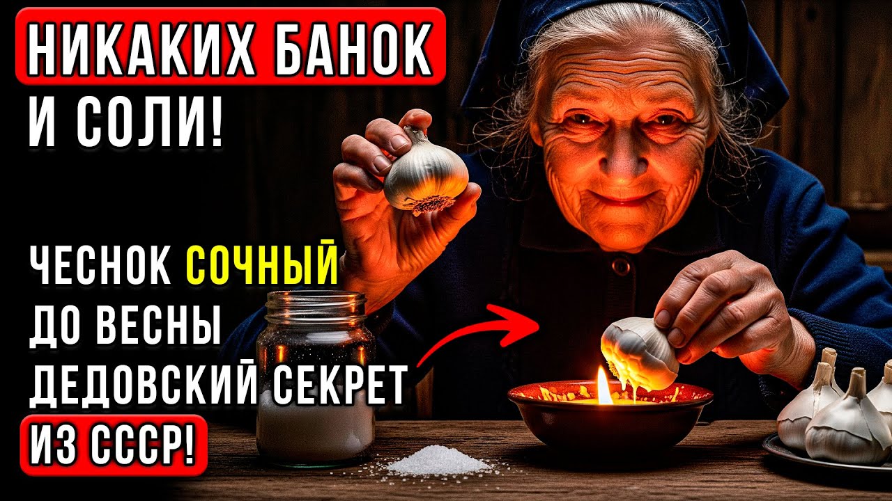 ЧЕСНОК Не Высохнет ДО ВЕСНЫ! Вот как его хранили в советских квартирах