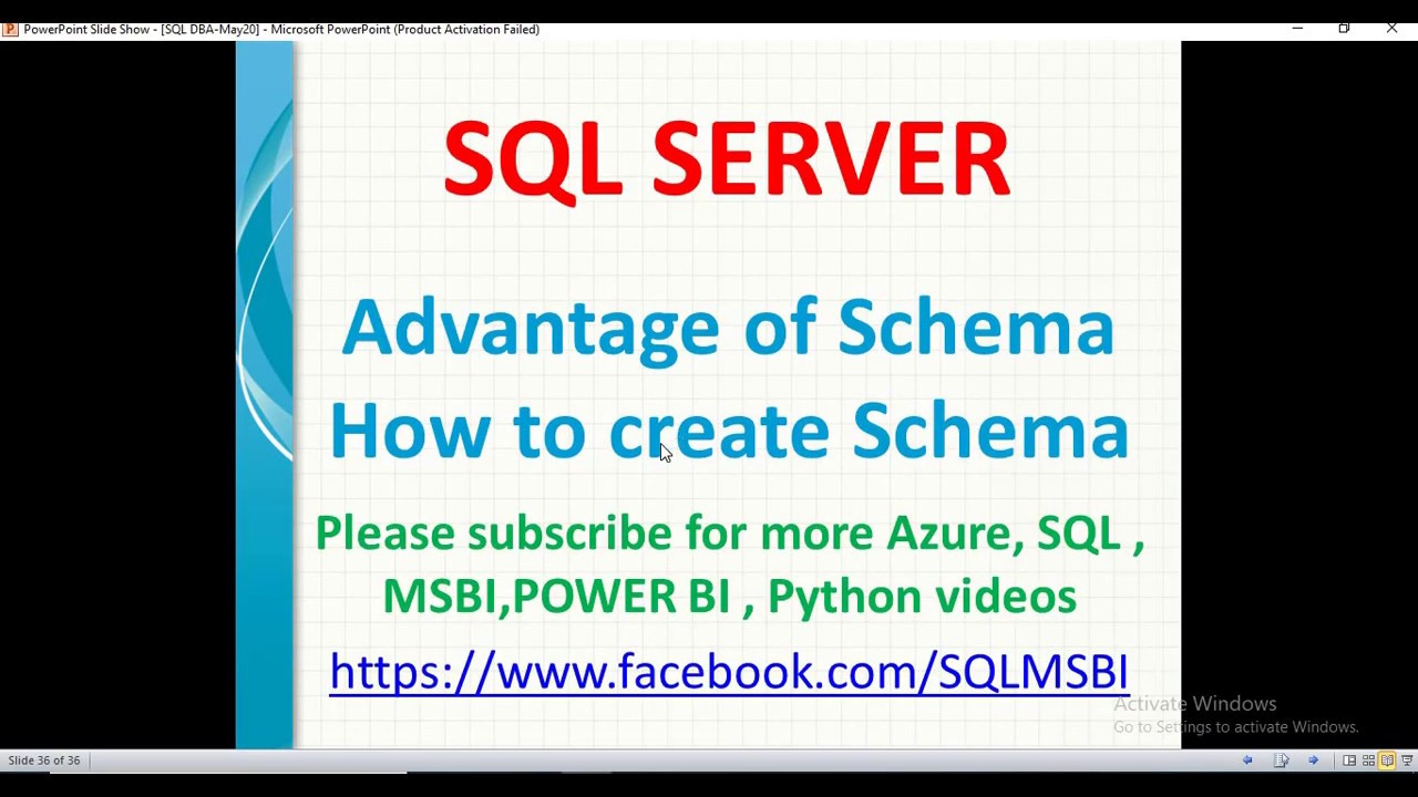 What is schema in sql | advantage of schema in sql | sql schema examples