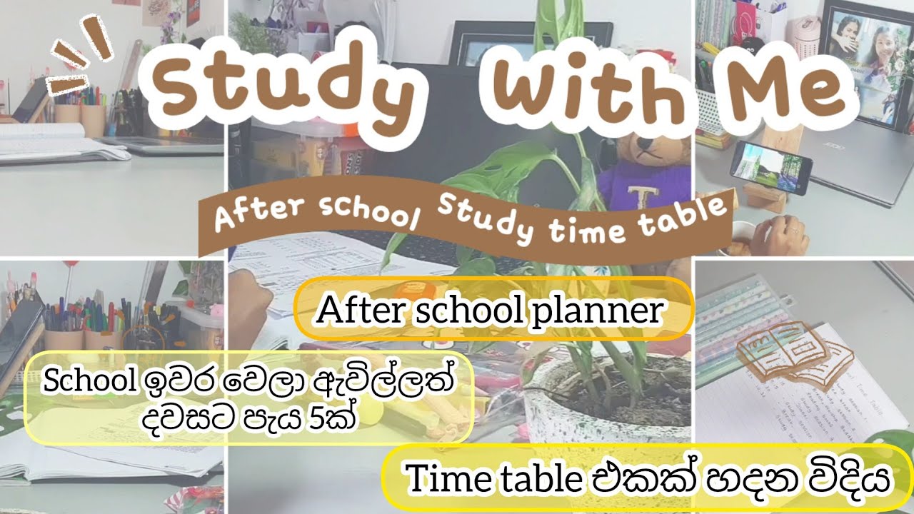 Study vlog📚|After school time table🌈| After school study planner එකක් හදන විදිය♥️|දවසට පැය 5ක්😍🌻
