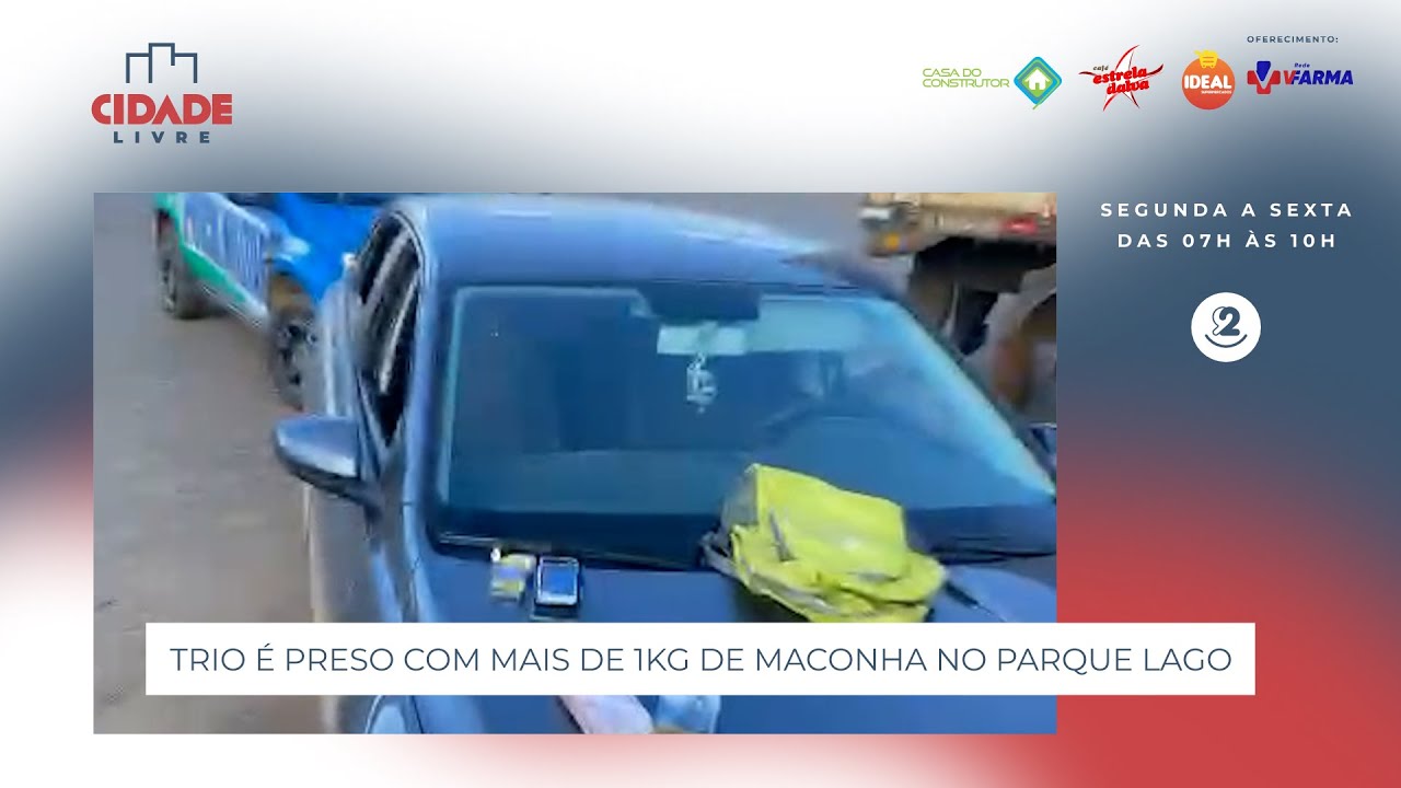 Trio &eacute; preso com mais de 1kg de maconha no Parque Lago