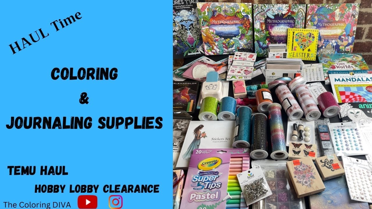 Adult Coloring Supplies & Journaling HAUL ‼️ New Release Books | TEMU HAUL |  And A Few Extras