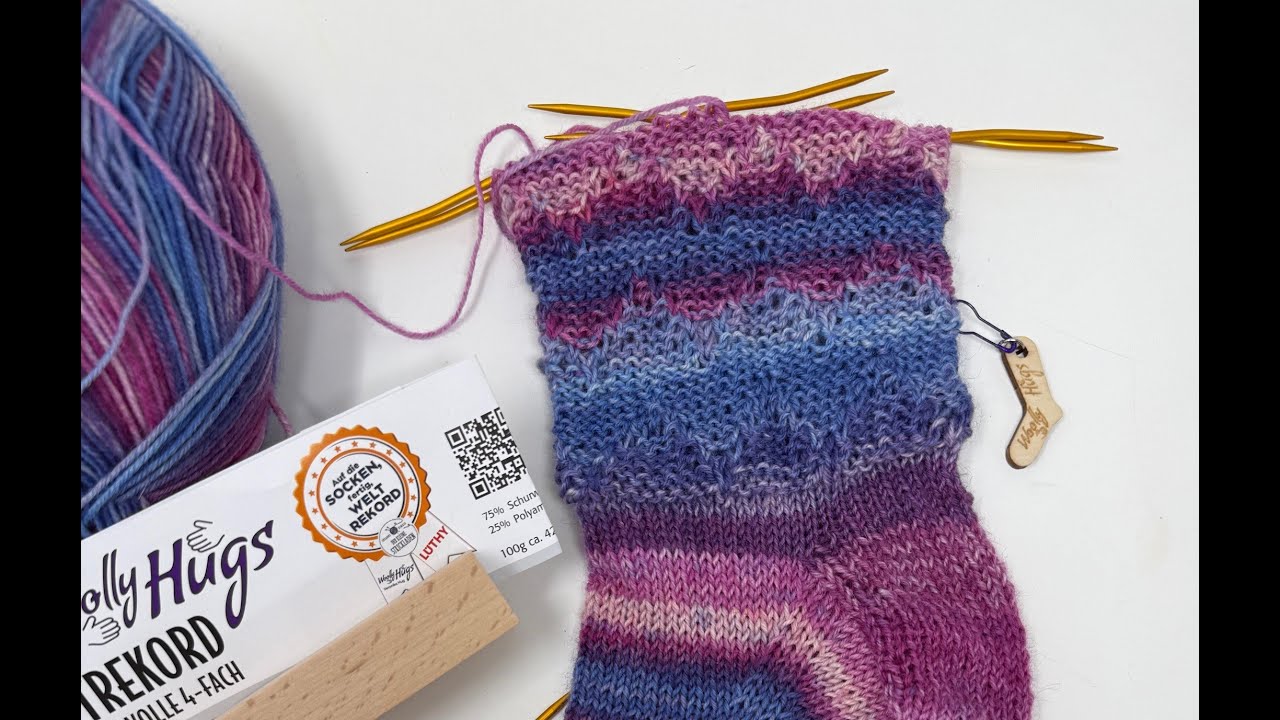 Stricken - Weltrekord-Socken-Muster Wellen 